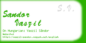 sandor vaszil business card